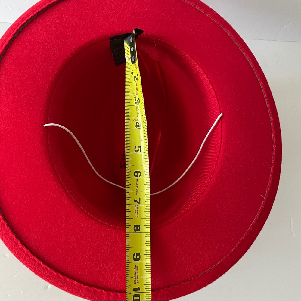 Elegant Red Women's Fedora Hat - Picture 7 of 8